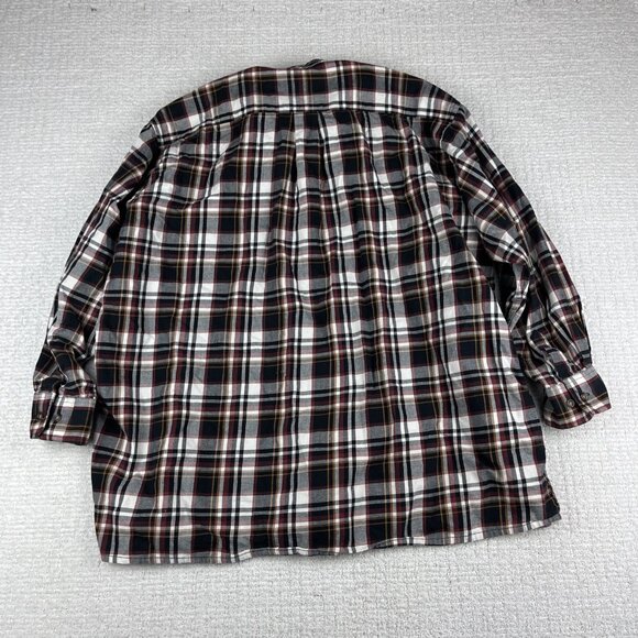 Viyella Shirt Men XL Red & Black Plaid Wool Blend Lumberjack Flannel Made Canada - Picture 13 of 16